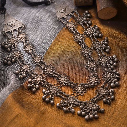 Teejh Rua Antique Silver Polish Long Necklace