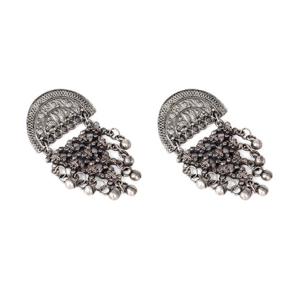 Teejh Arnika Antique Silver Polish Ghungroo Earrings