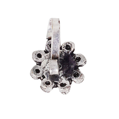 Teejh Aagamya Black Stone Silver Oxidised Nose Pin