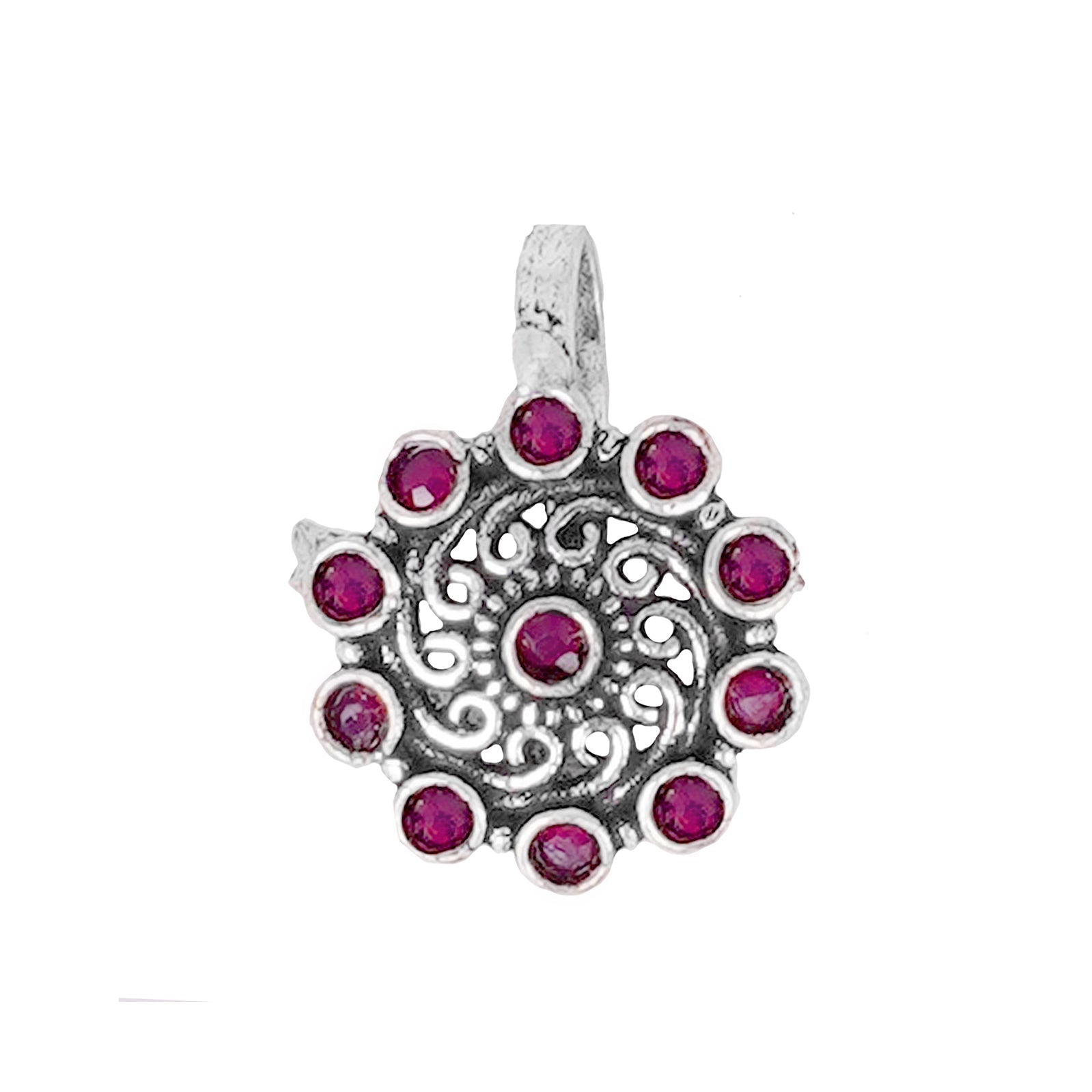 Teejh Soumya Red Stone Nose Pin