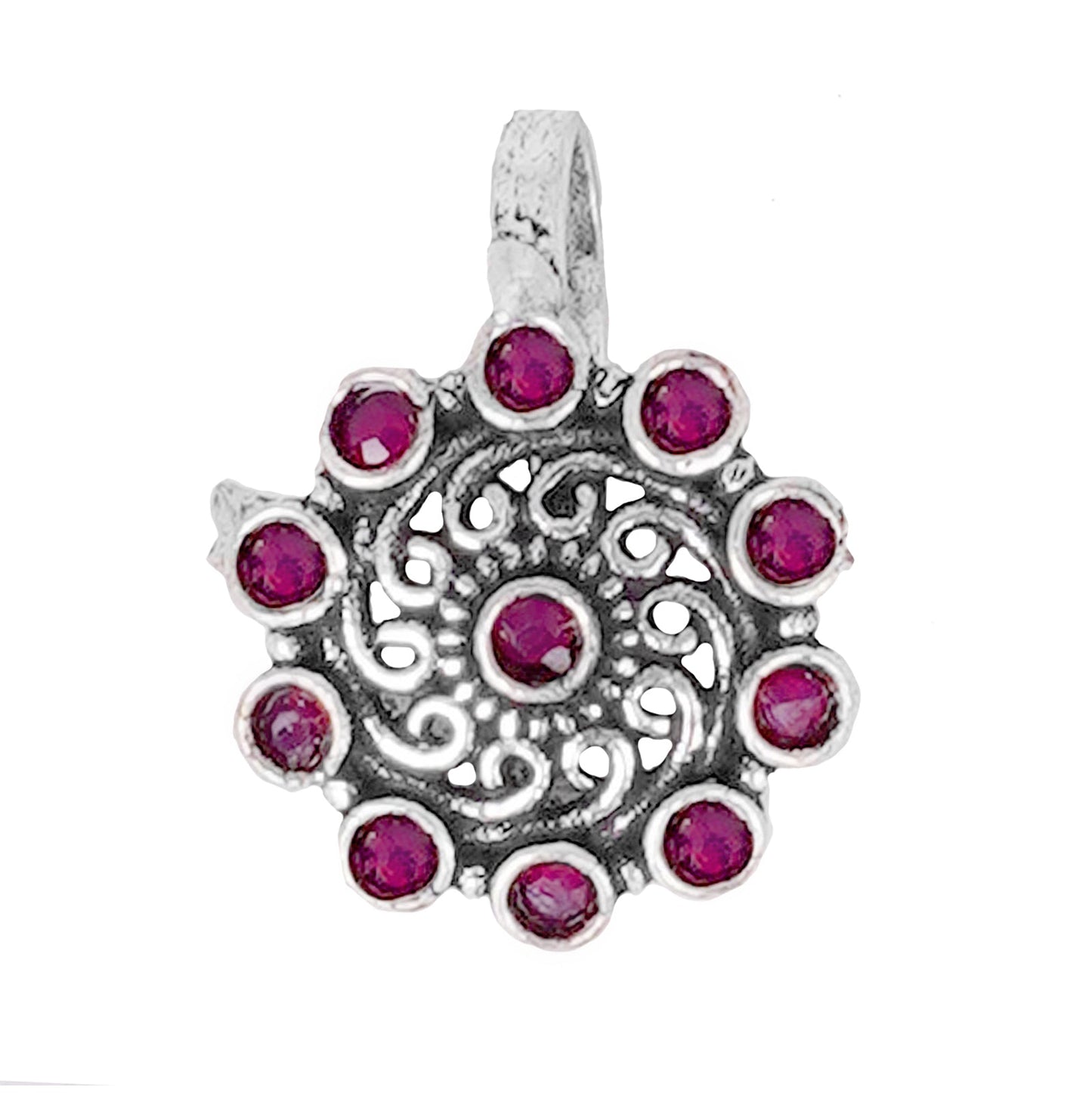 Teejh Soumya Red Stone Nose Pin
