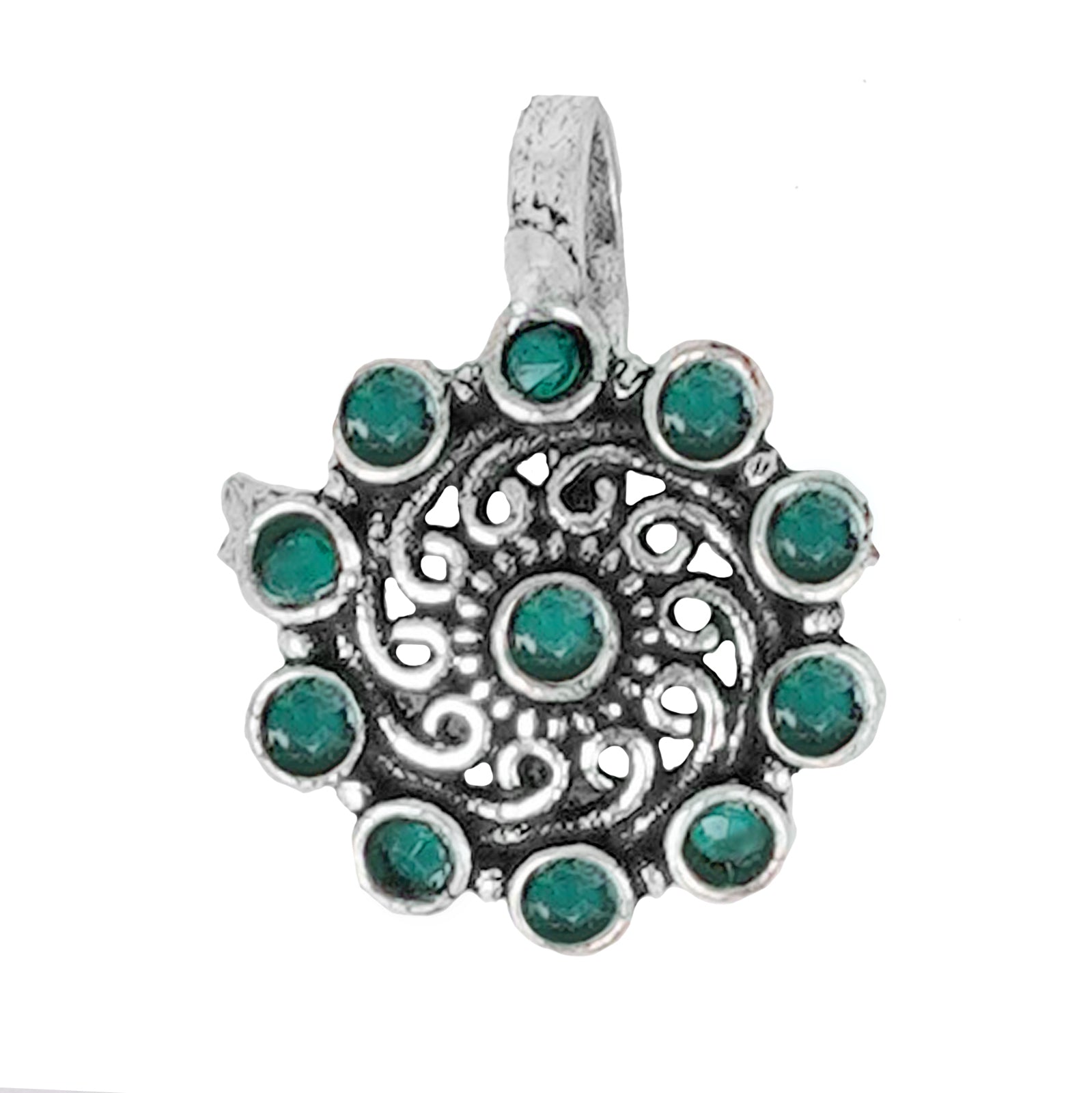 Teejh Soumya Green Stone Nose Pin