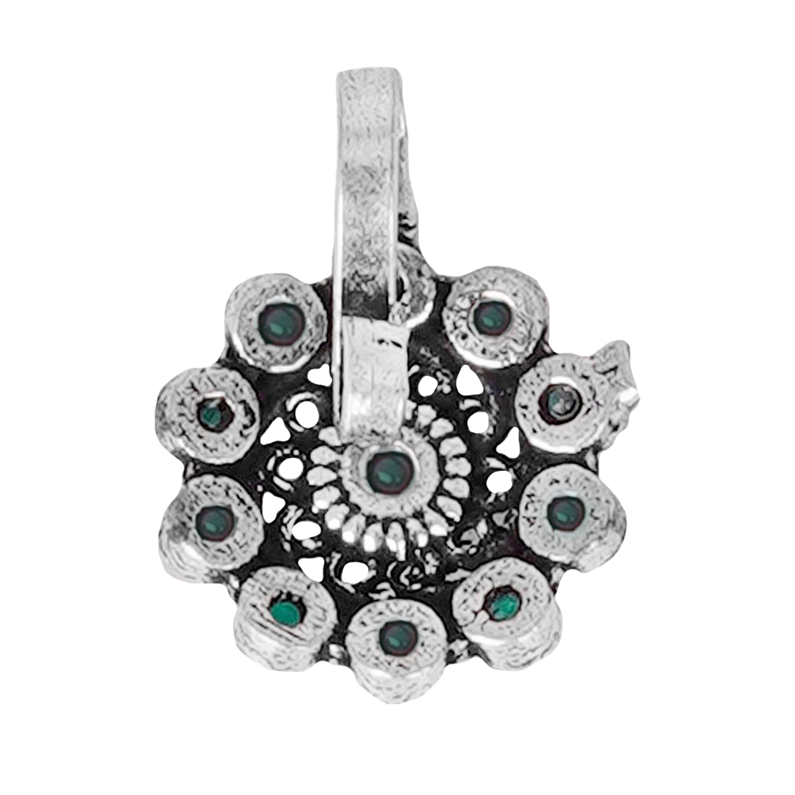 Teejh Soumya Green Stone Nose Pin
