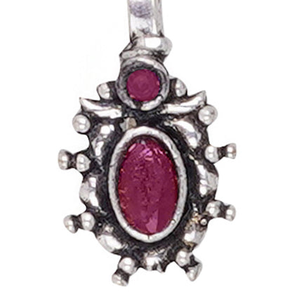 Teejh Parthavi Red Stone Nose Pin