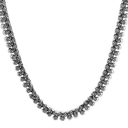 Teejh Anwita Long Silver Oxidised Necklace