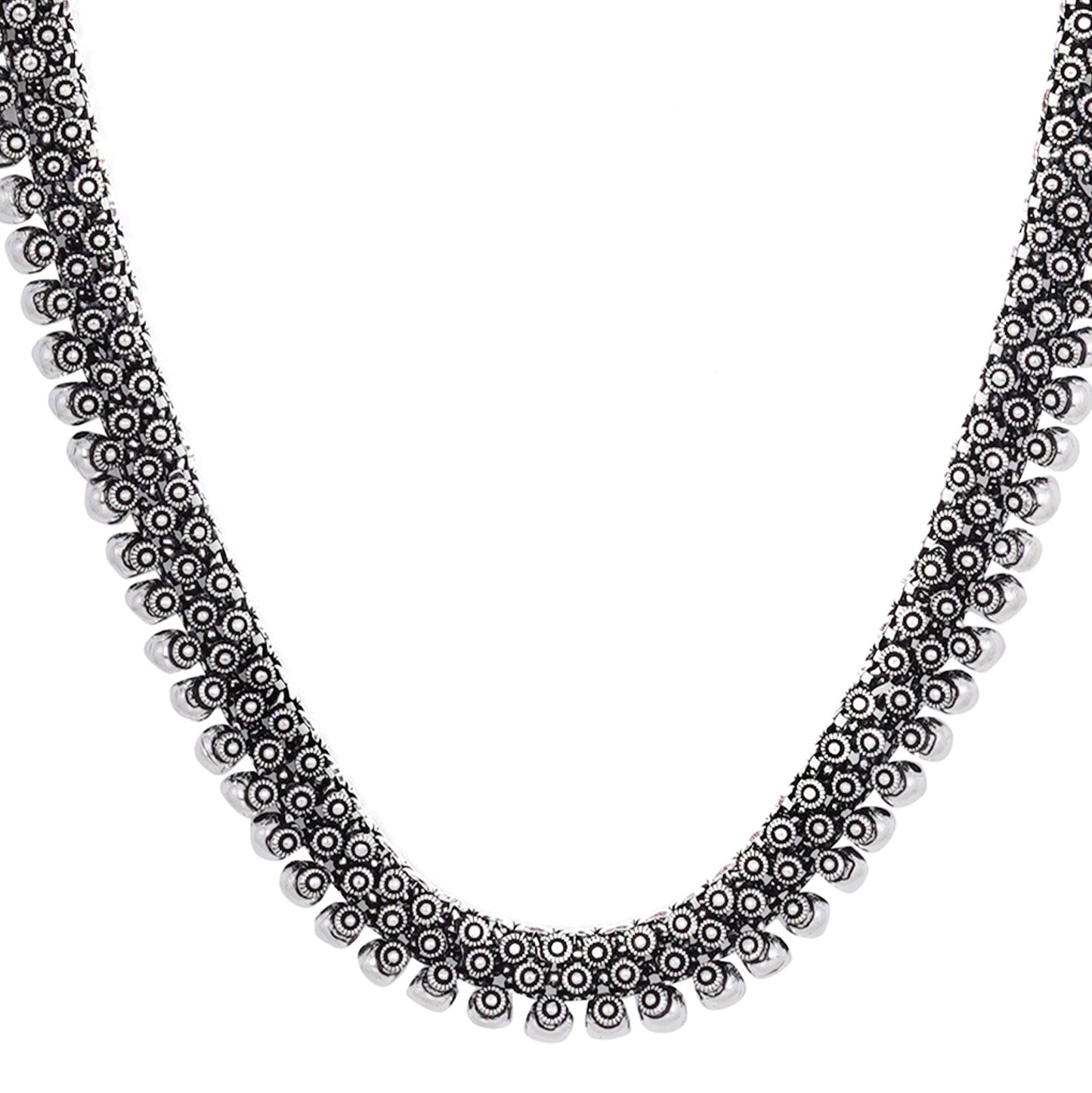 Teejh Aanshi Long Silver Oxidised Necklace