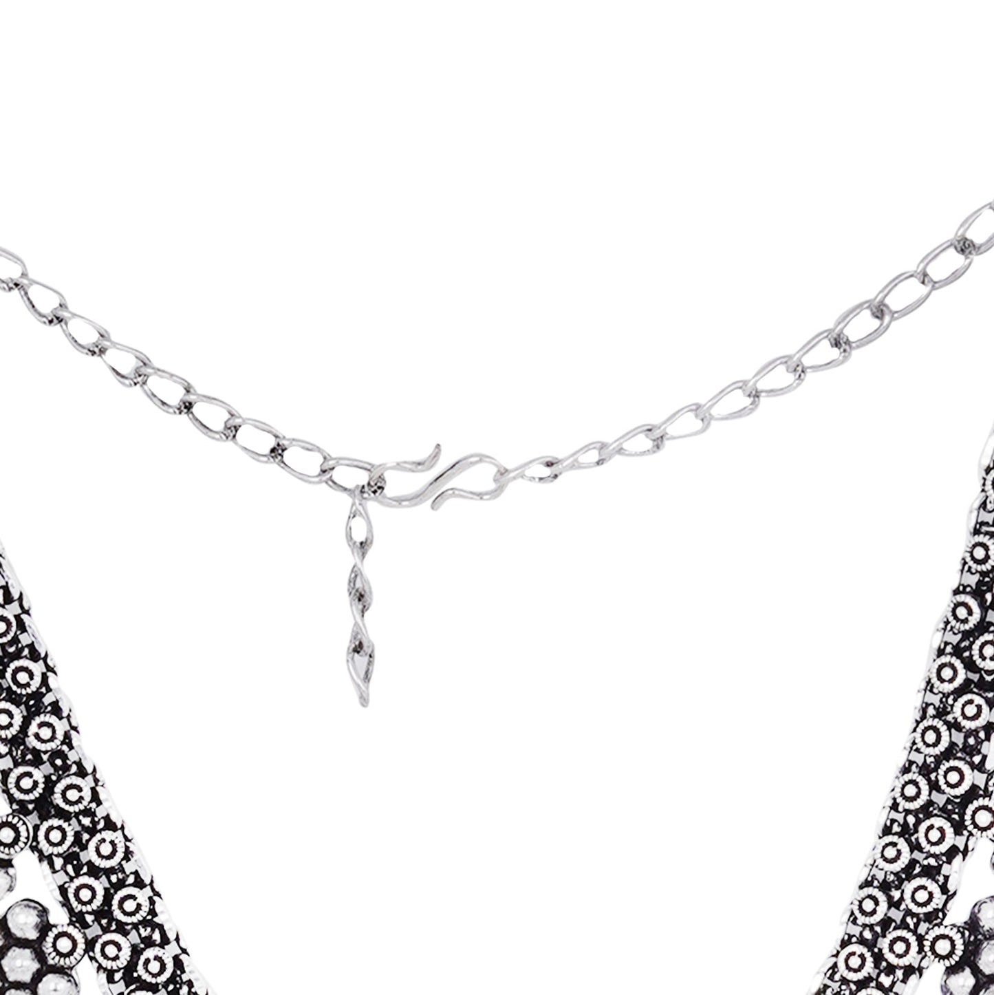 Teejh Praanvi Silver Oxidised Choker Necklace