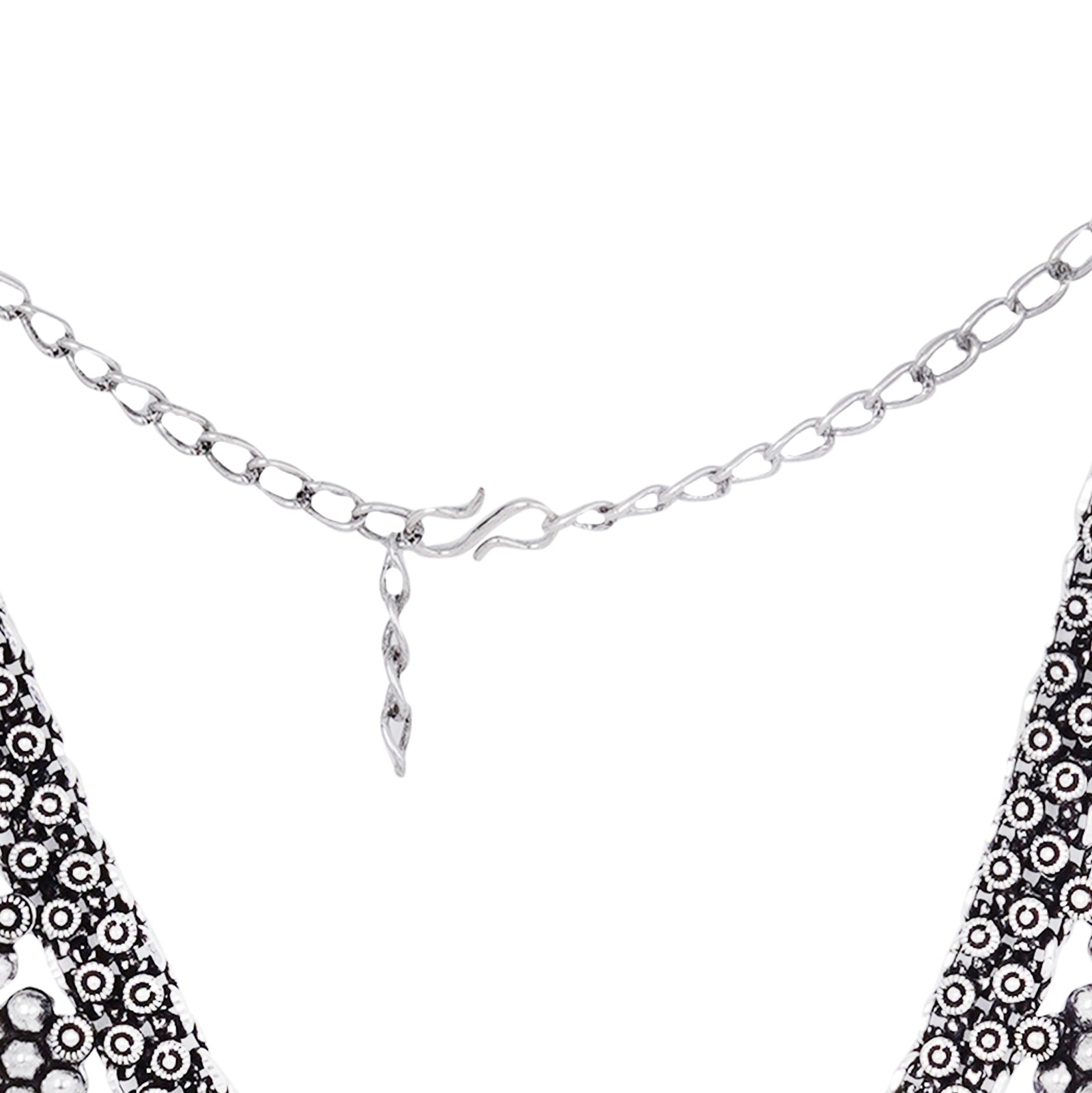 Teejh Praanvi Silver Oxidised Choker Necklace