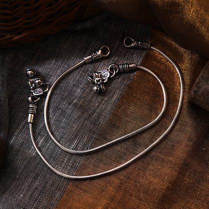 Teejh Ruhaani Silver Anklets