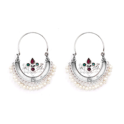 Teejh Saara Floral Multicolored Hoop Earrings