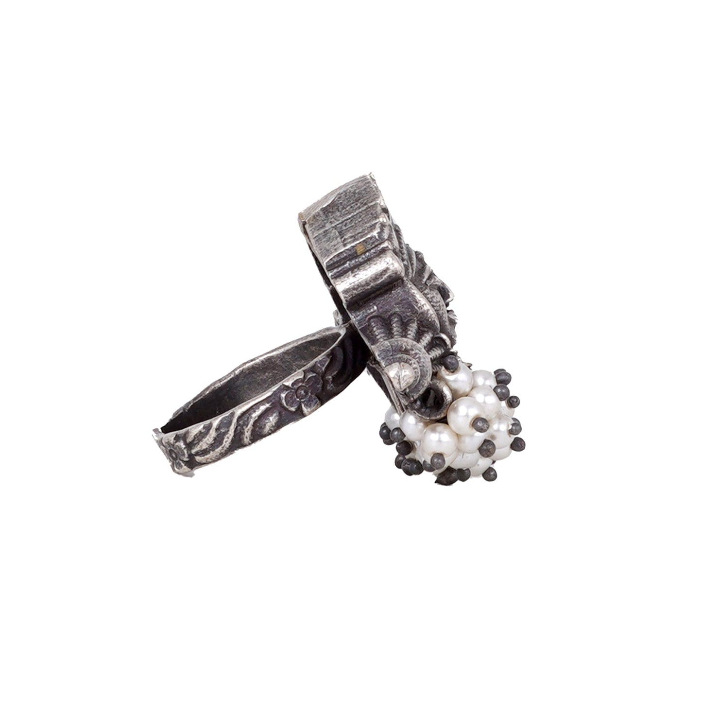 Teejh Navika Tribal Silver Oxidised Ring