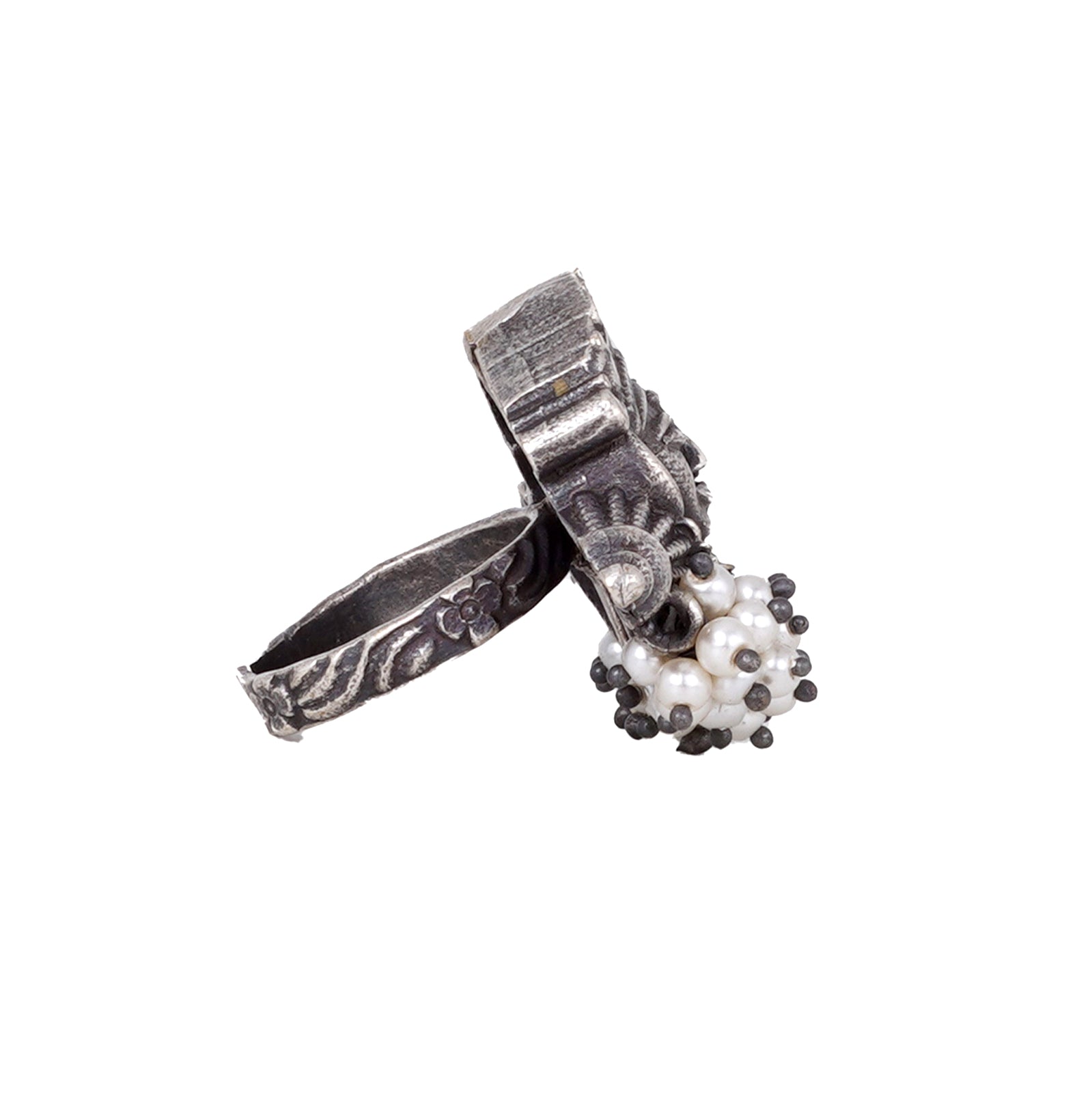 Teejh Navika Tribal Silver Oxidised Ring