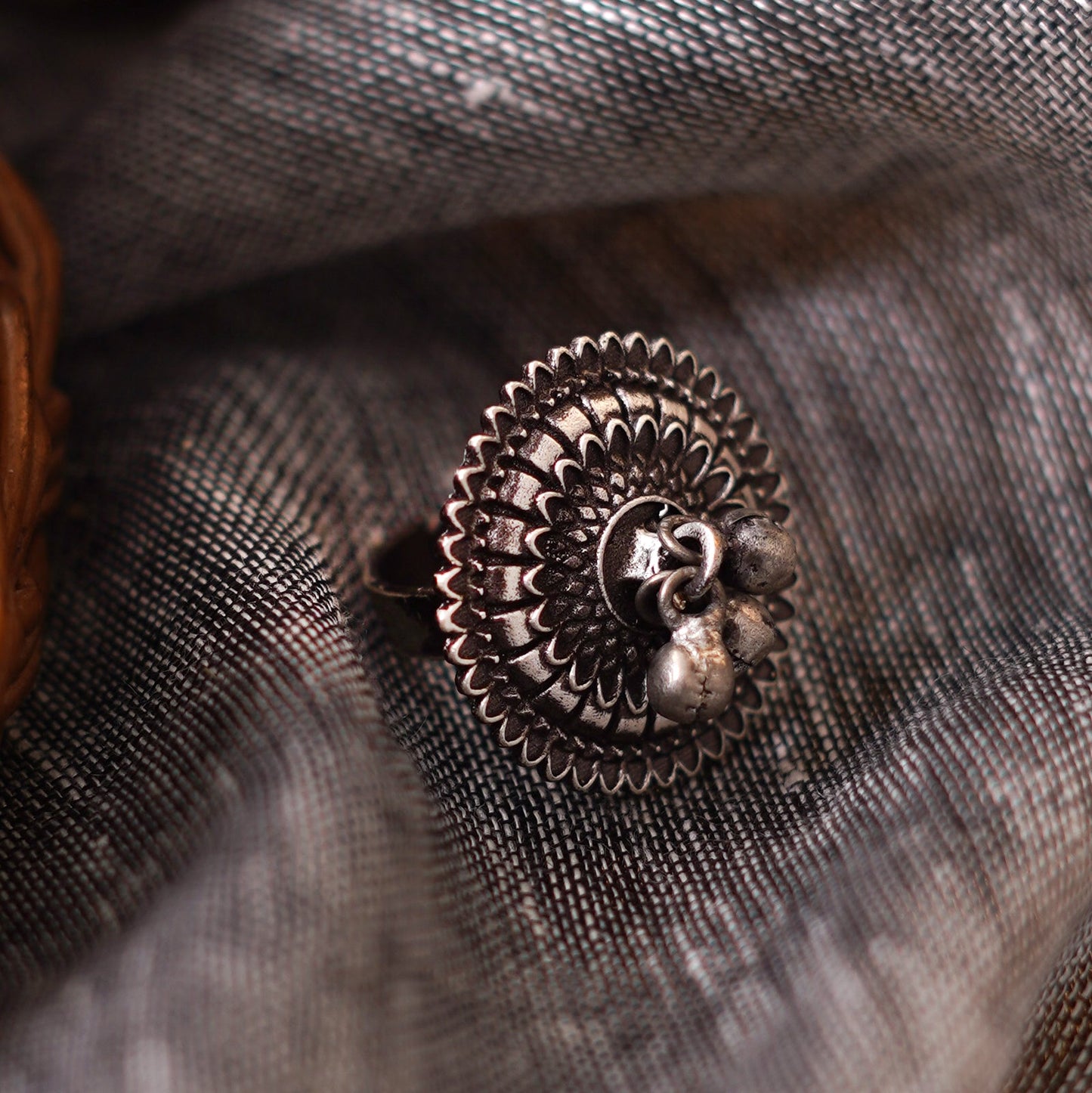 Teejh Loukya Silver Oxidised Ring