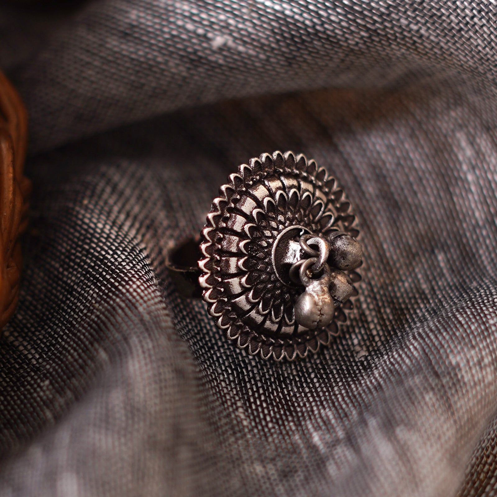 Teejh Loukya Silver Oxidised Ring