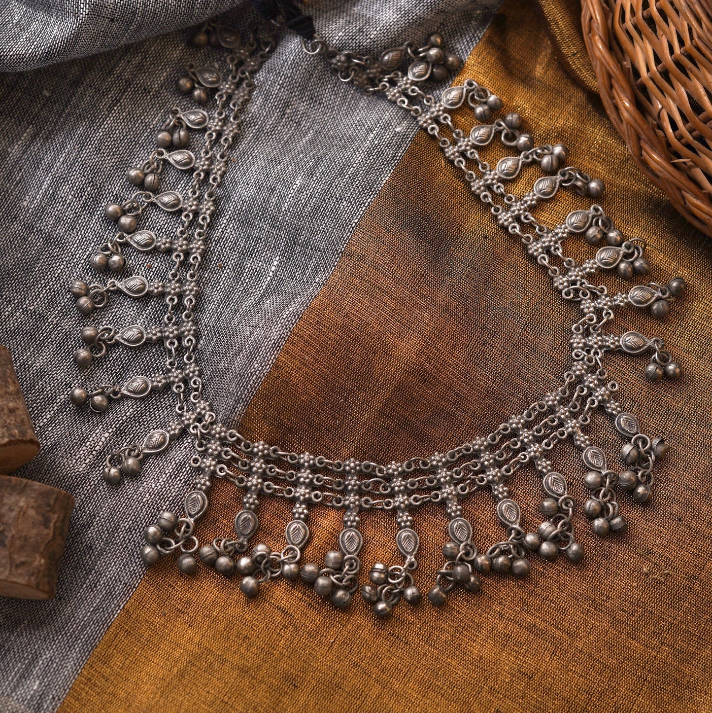 Teejh Nivriti Antique Silver Polish Long Necklace