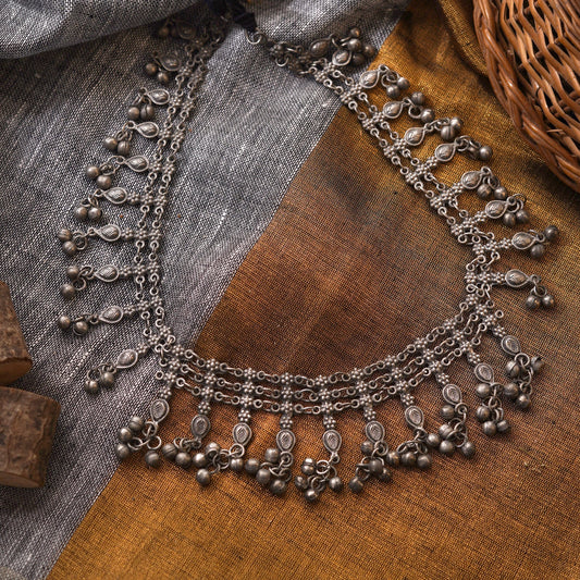 Teejh Nivriti Antique Silver Polish Long Necklace