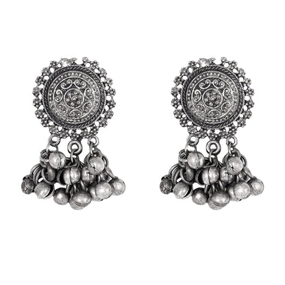 Teejh Kiva Silver Oxidised Ghungroo Necklace Set