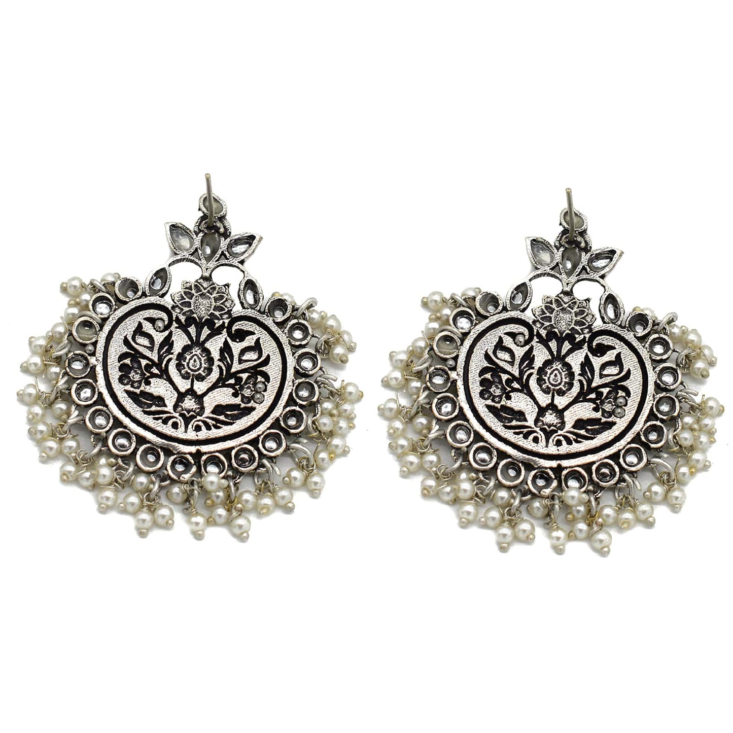 Dual tone Pearl Chandbali Earrings - Teejh