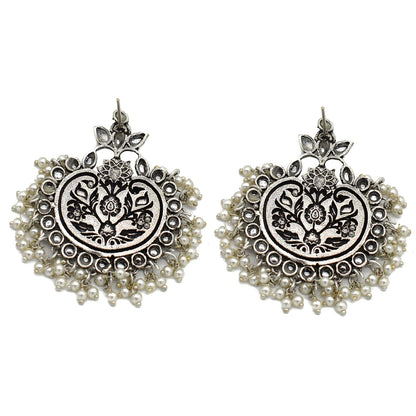 Dual tone Pearl Chandbali Earrings - Teejh