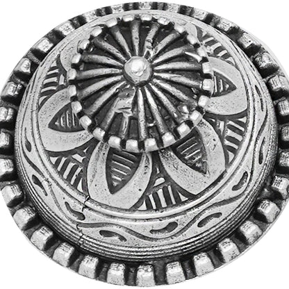 Teejh Sanchi Stupa Silver Oxidised Ring