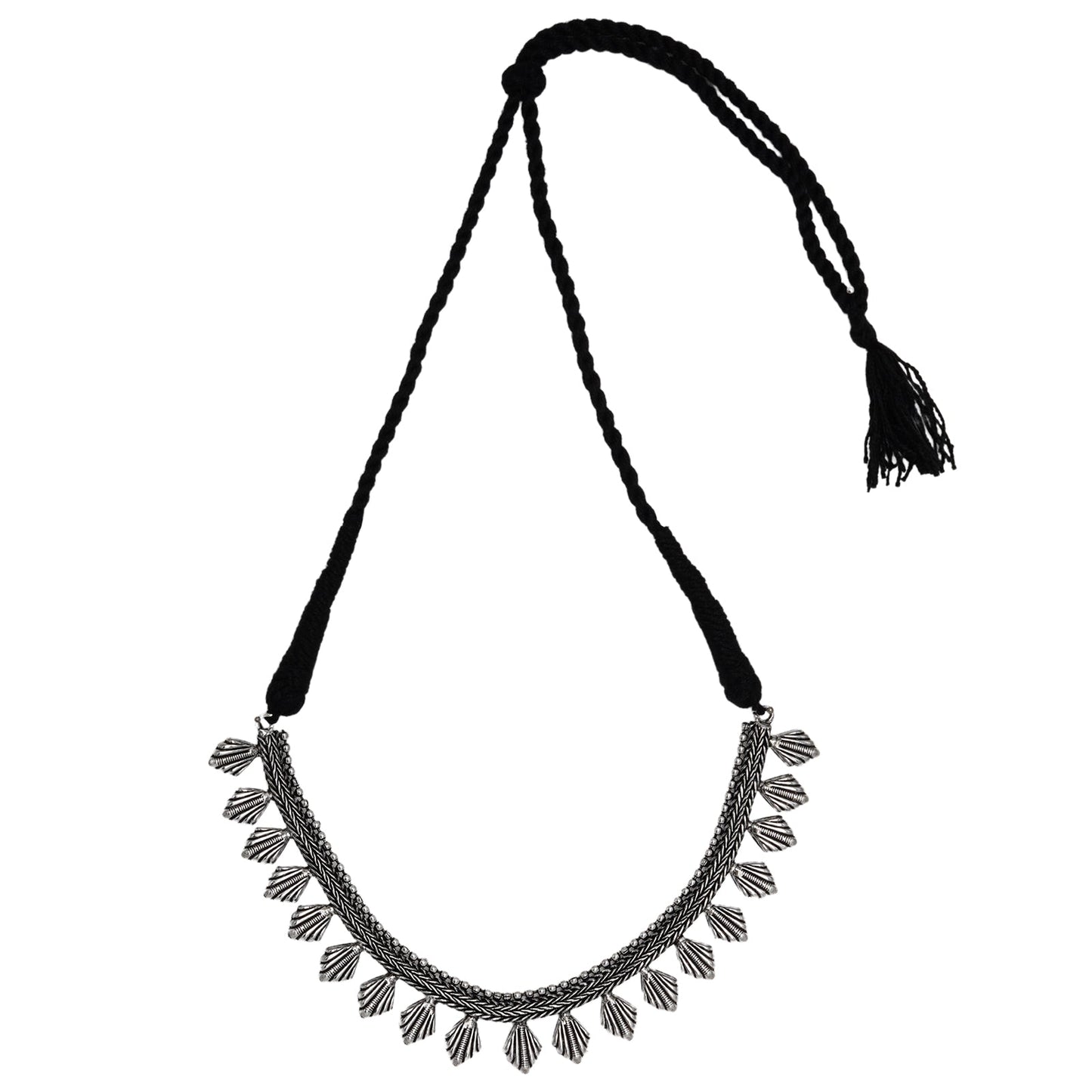 Teejh Aaloka Silver Oxidised  Choker Necklace Set