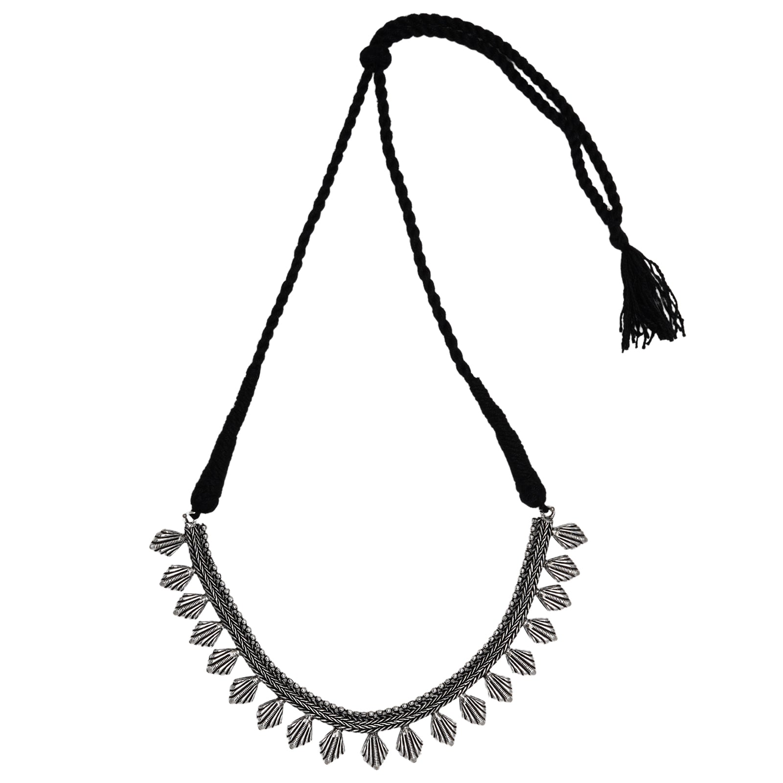 Teejh Aaloka Silver Oxidised  Choker Necklace Set