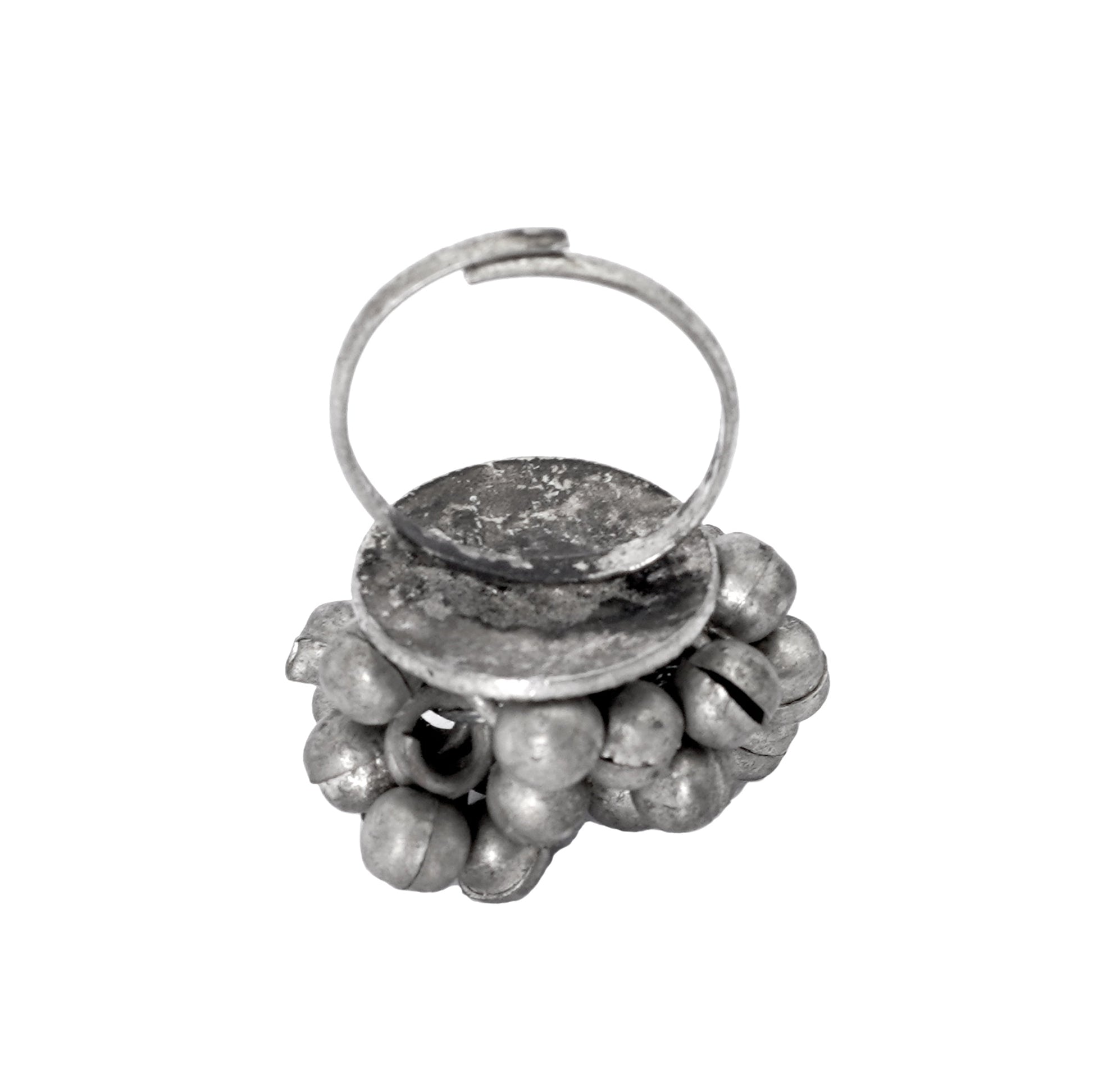 Teejh Selvi Ghungroo Silver Oxidised Ring