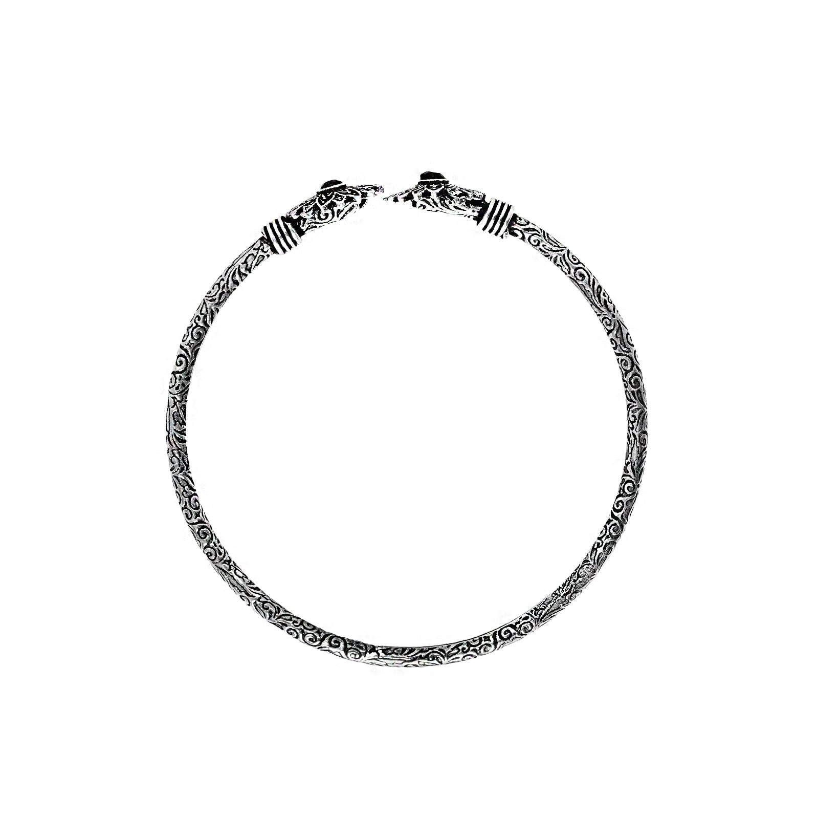 Teejh Manju Silver Oxidised Floral Bracelet
