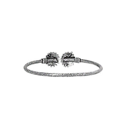Teejh Manju Silver Oxidised Floral Bracelet