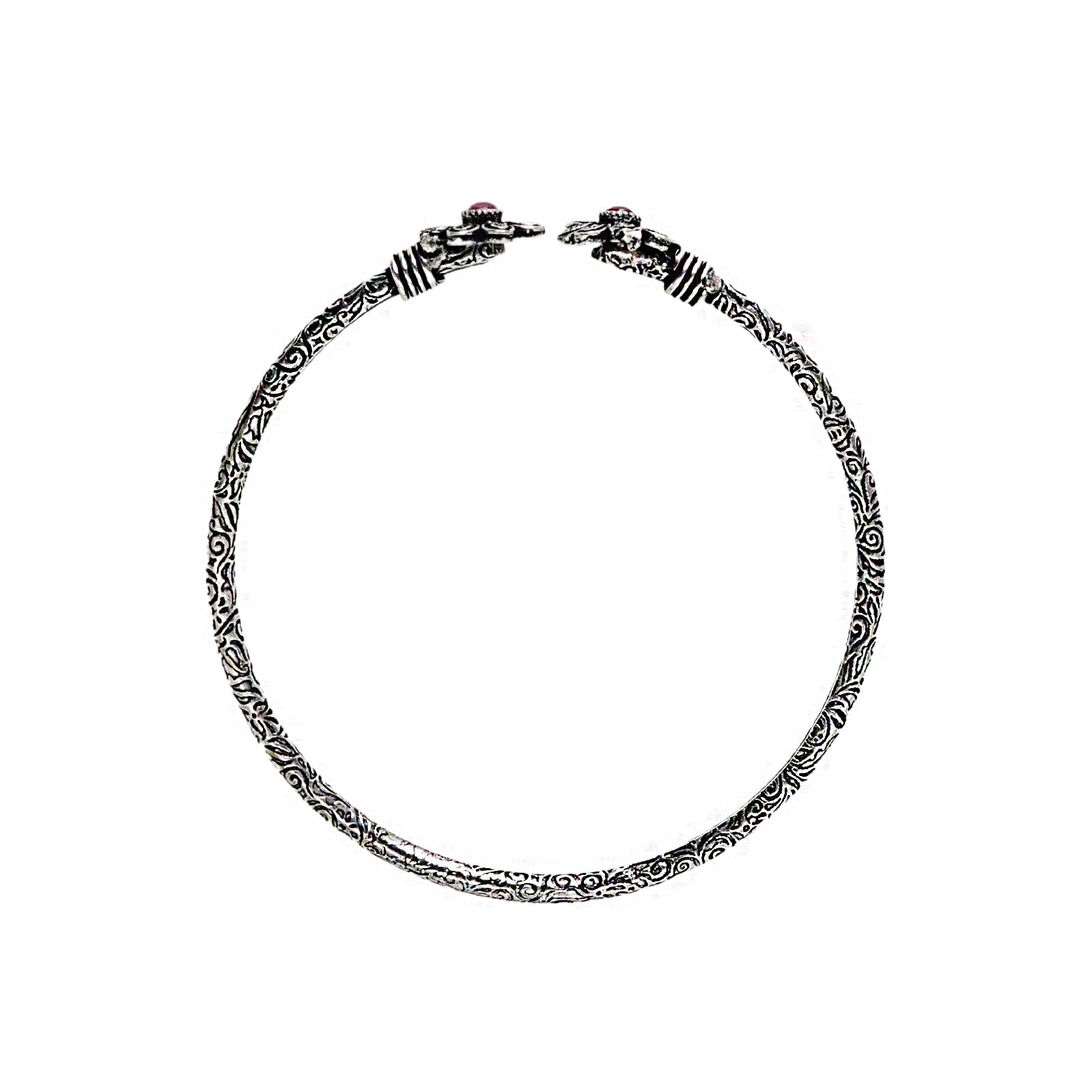 Teejh Saroj Silver Oxidised Floral Bracelet
