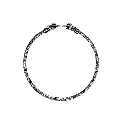 Teejh Saroj Silver Oxidised Floral Bracelet