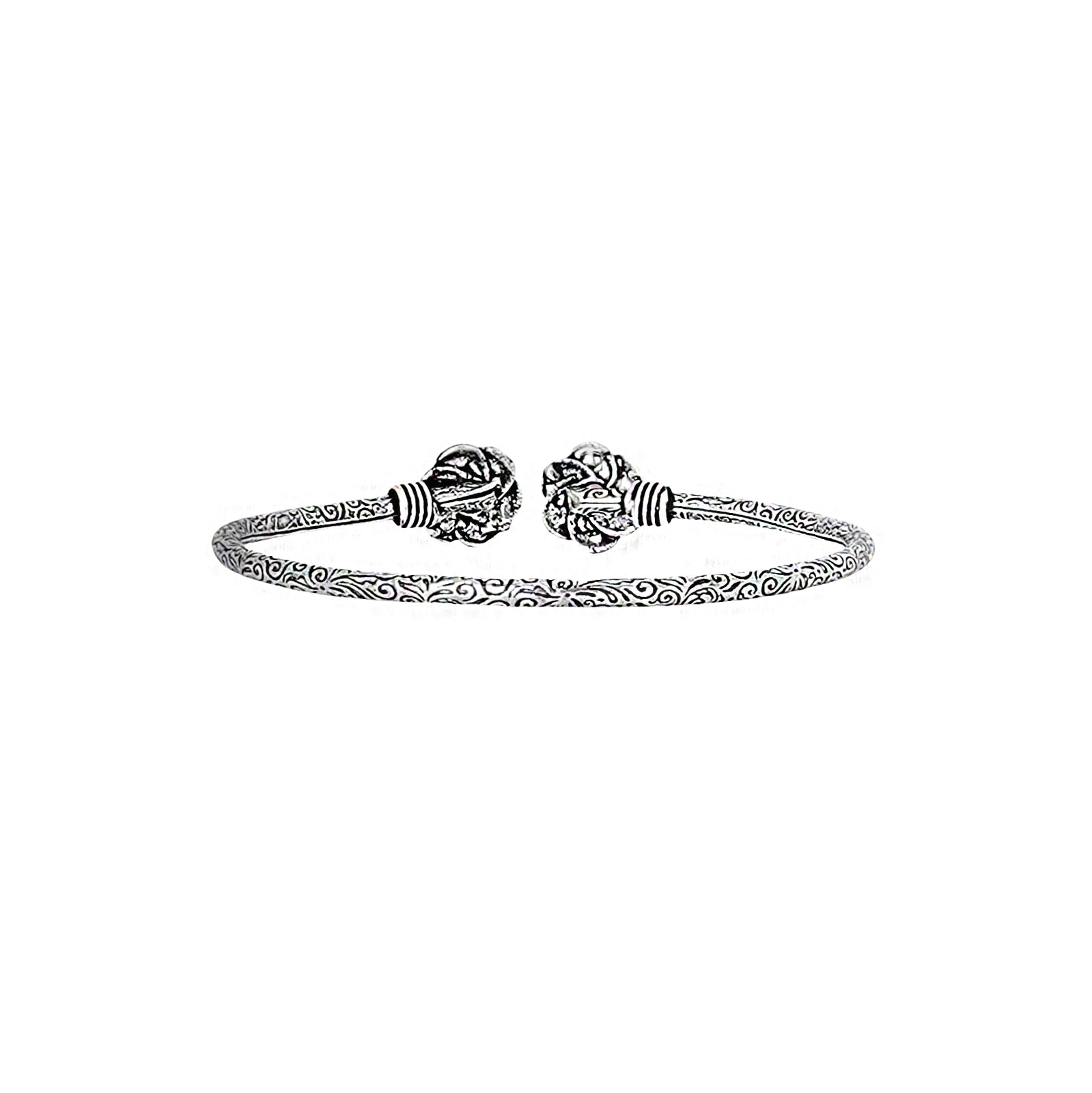 Teejh Sarita Silver Oxidised Floral Bracelet