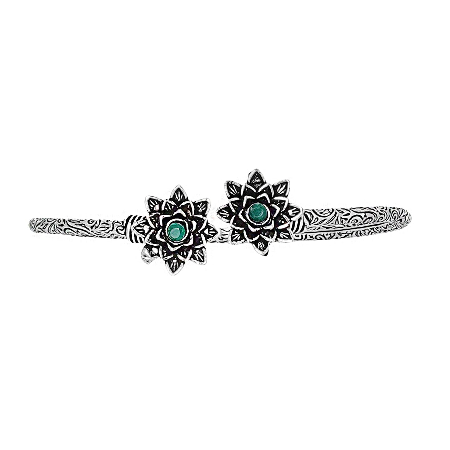 Teejh Sunita Silver Oxidised Floral Bracelet