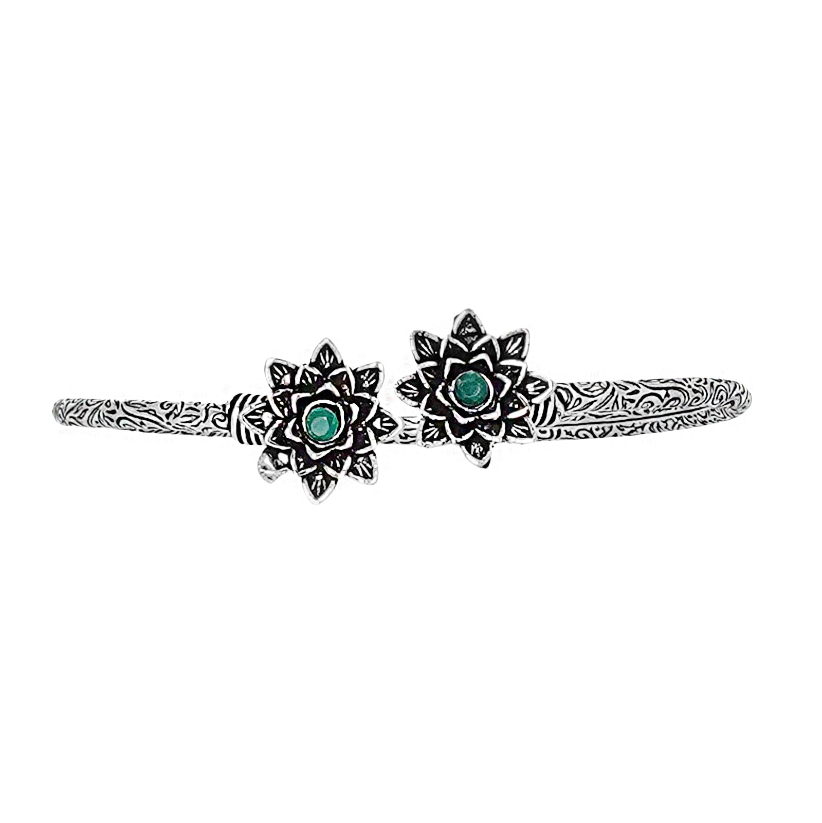 Teejh Sunita Silver Oxidised Floral Bracelet