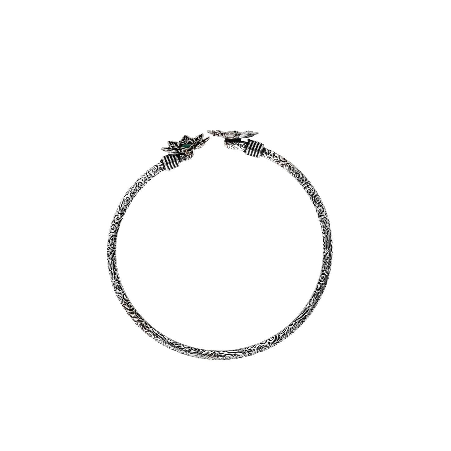 Teejh Sunita Silver Oxidised Floral Bracelet