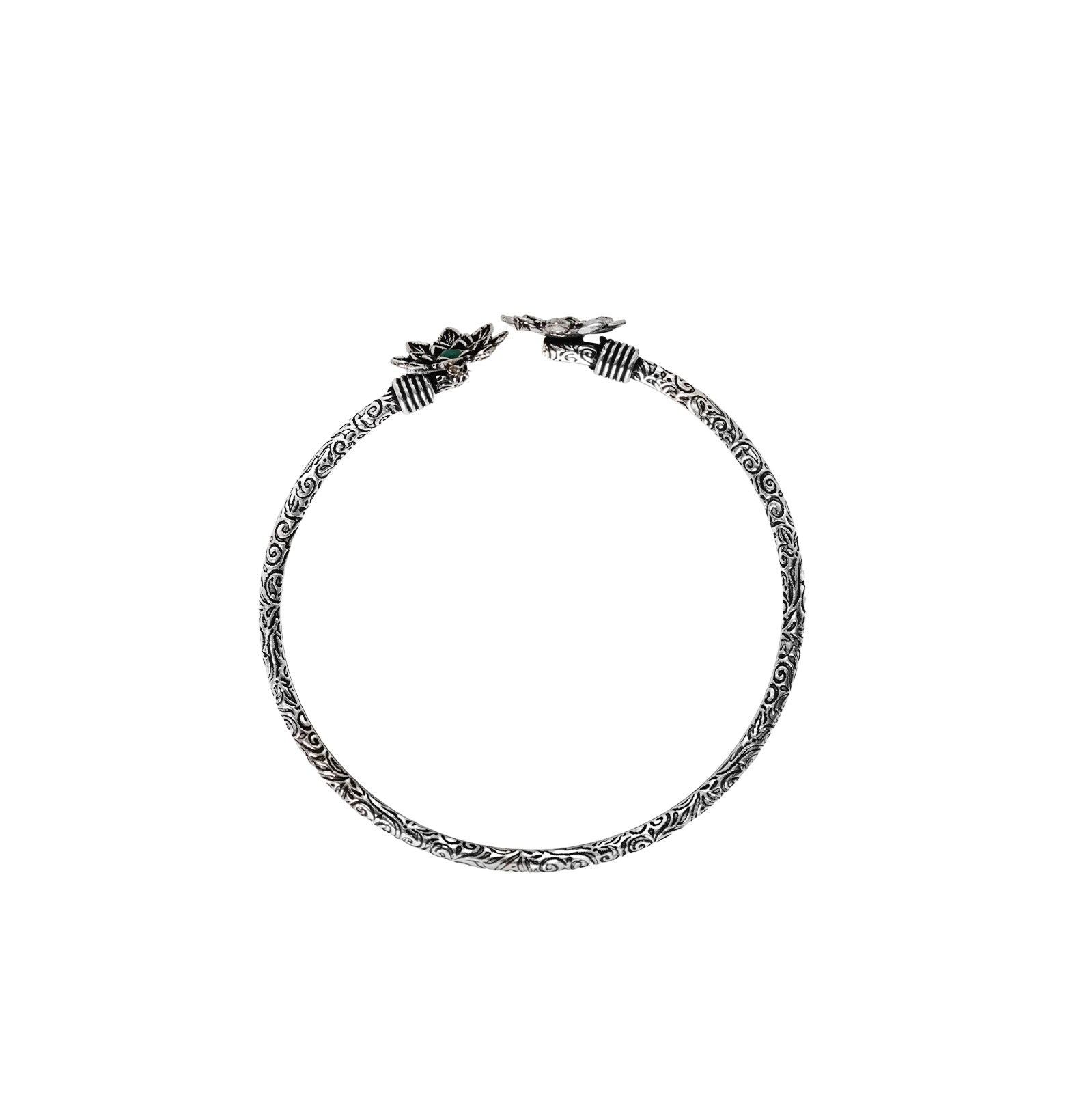 Teejh Sunita Silver Oxidised Floral Bracelet