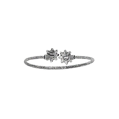 Teejh Sunita Silver Oxidised Floral Bracelet