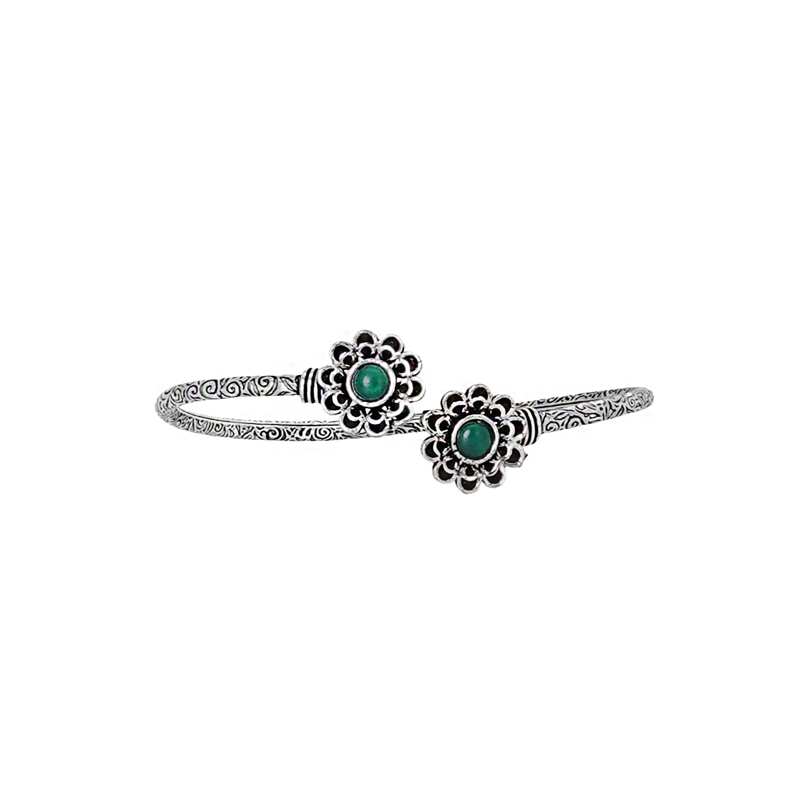 Teejh Chanralatha Silver Oxidised Floral Bracelet