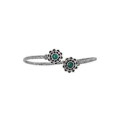Teejh Chanralatha Silver Oxidised Floral Bracelet