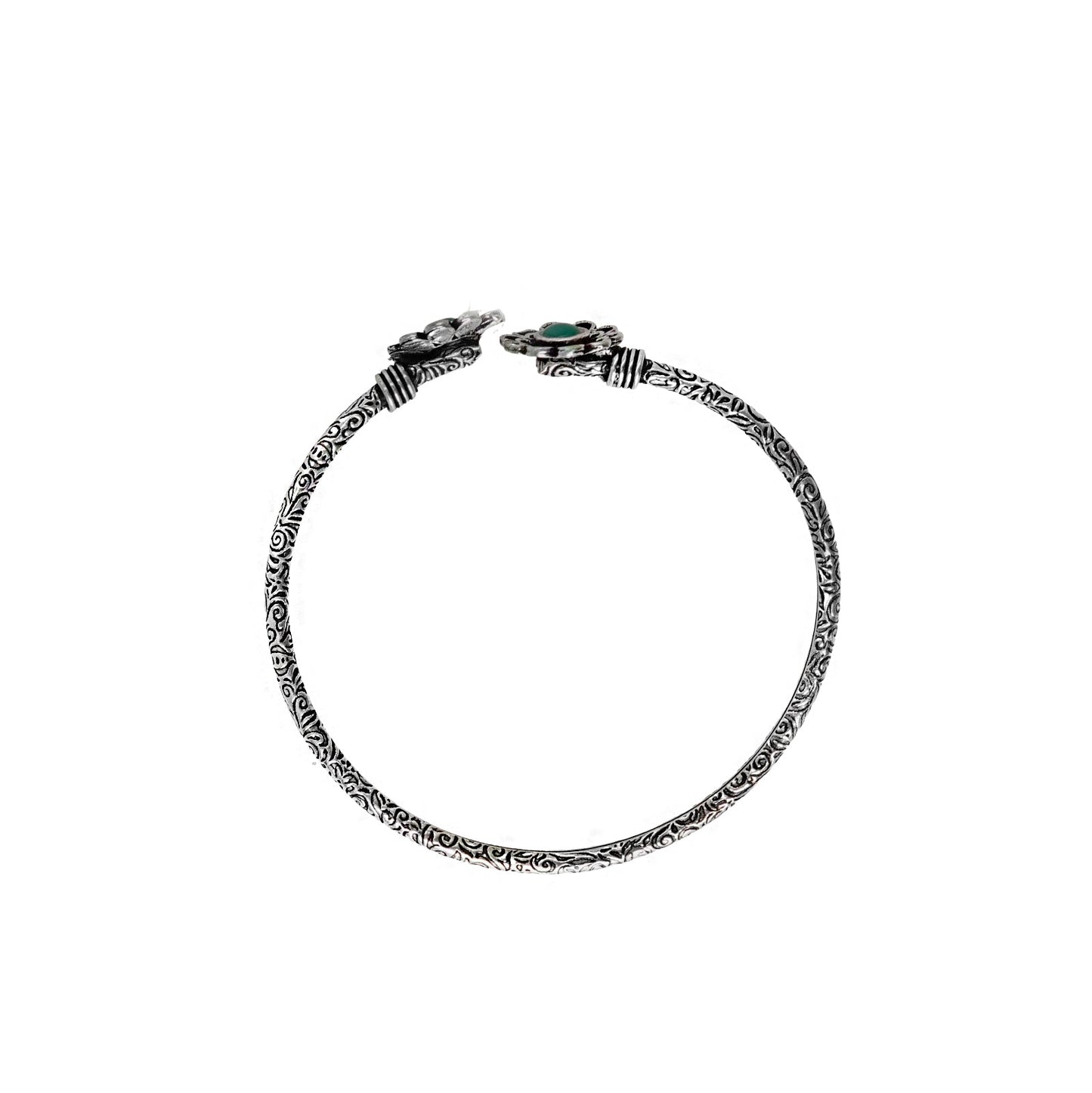Teejh Chanralatha Silver Oxidised Floral Bracelet