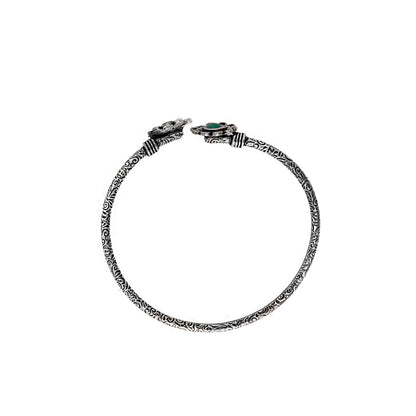 Teejh Chanralatha Silver Oxidised Floral Bracelet