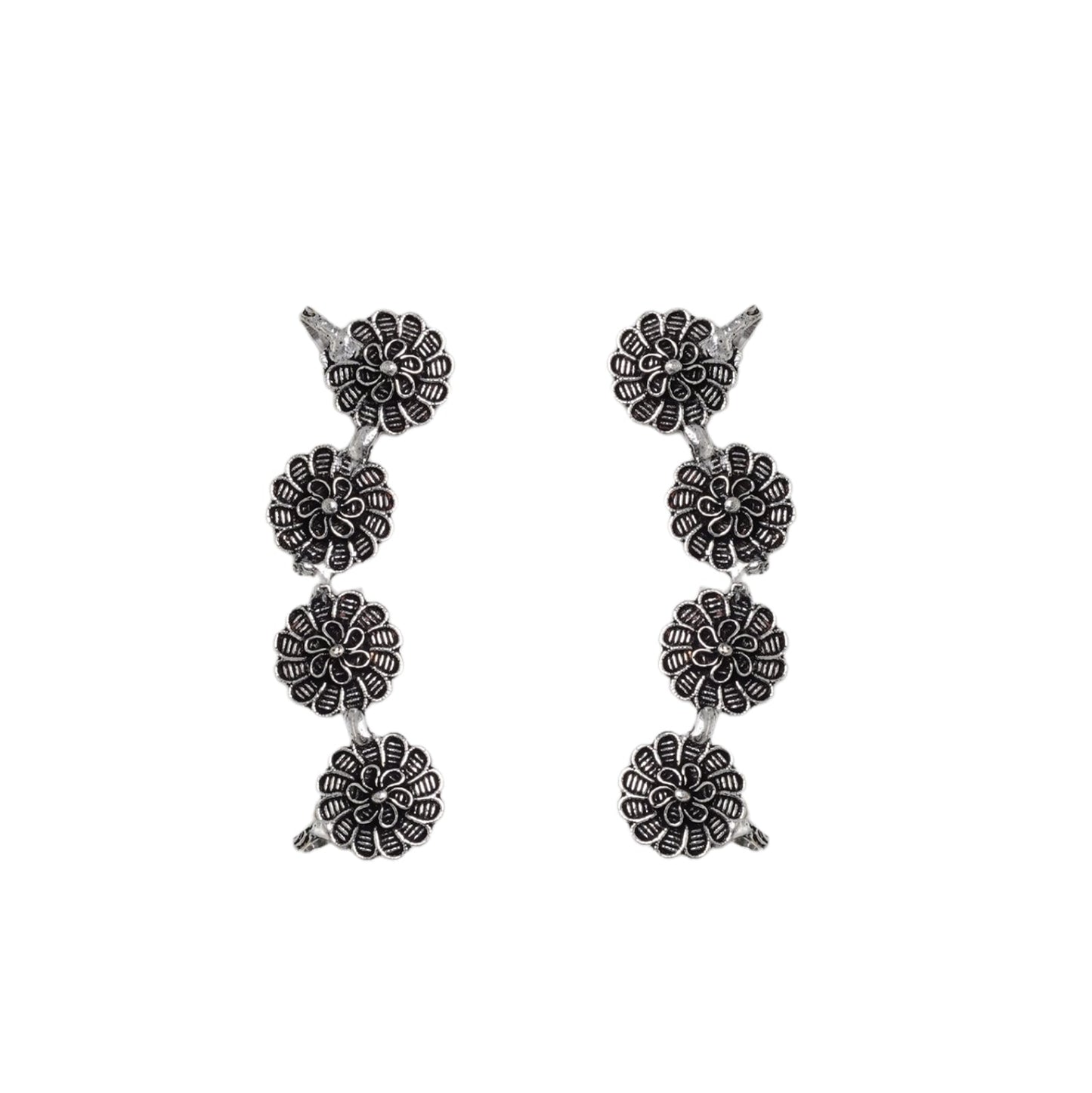 Teejh Rashtri Silver Oxidised Earcuffs