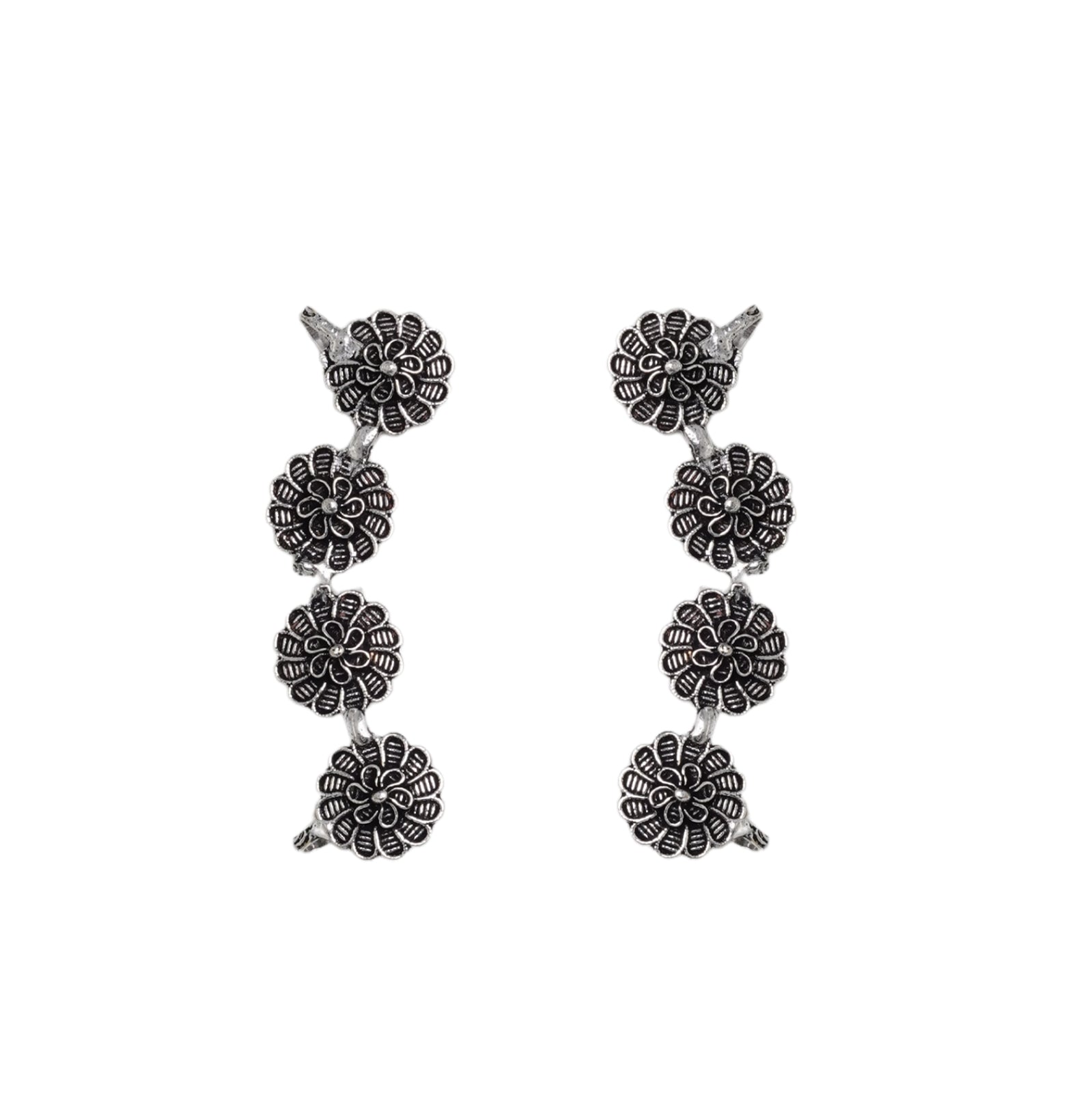 Teejh Rashtri Silver Oxidised Earcuffs