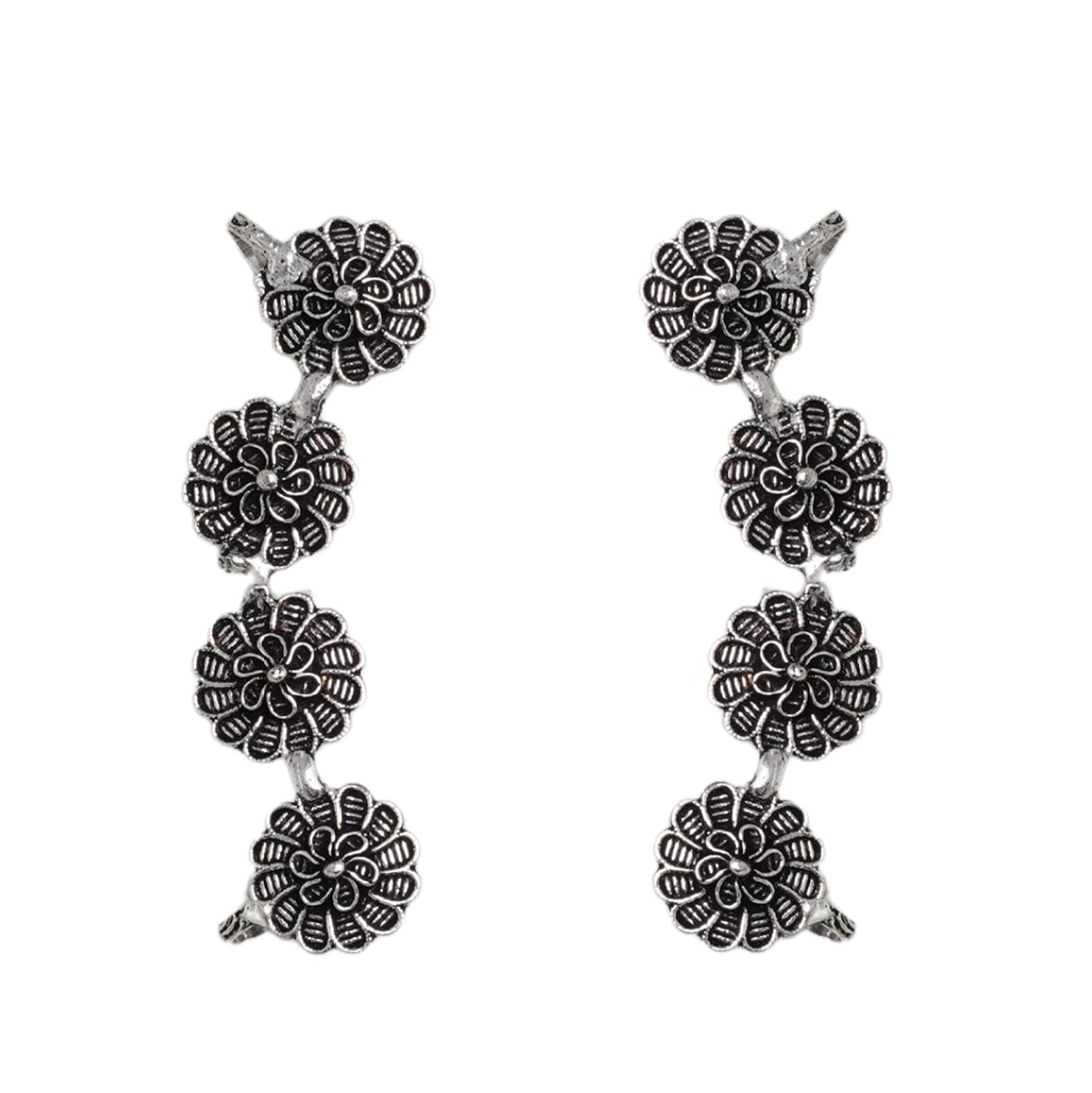 Teejh Rashtri Silver Oxidised Earcuffs