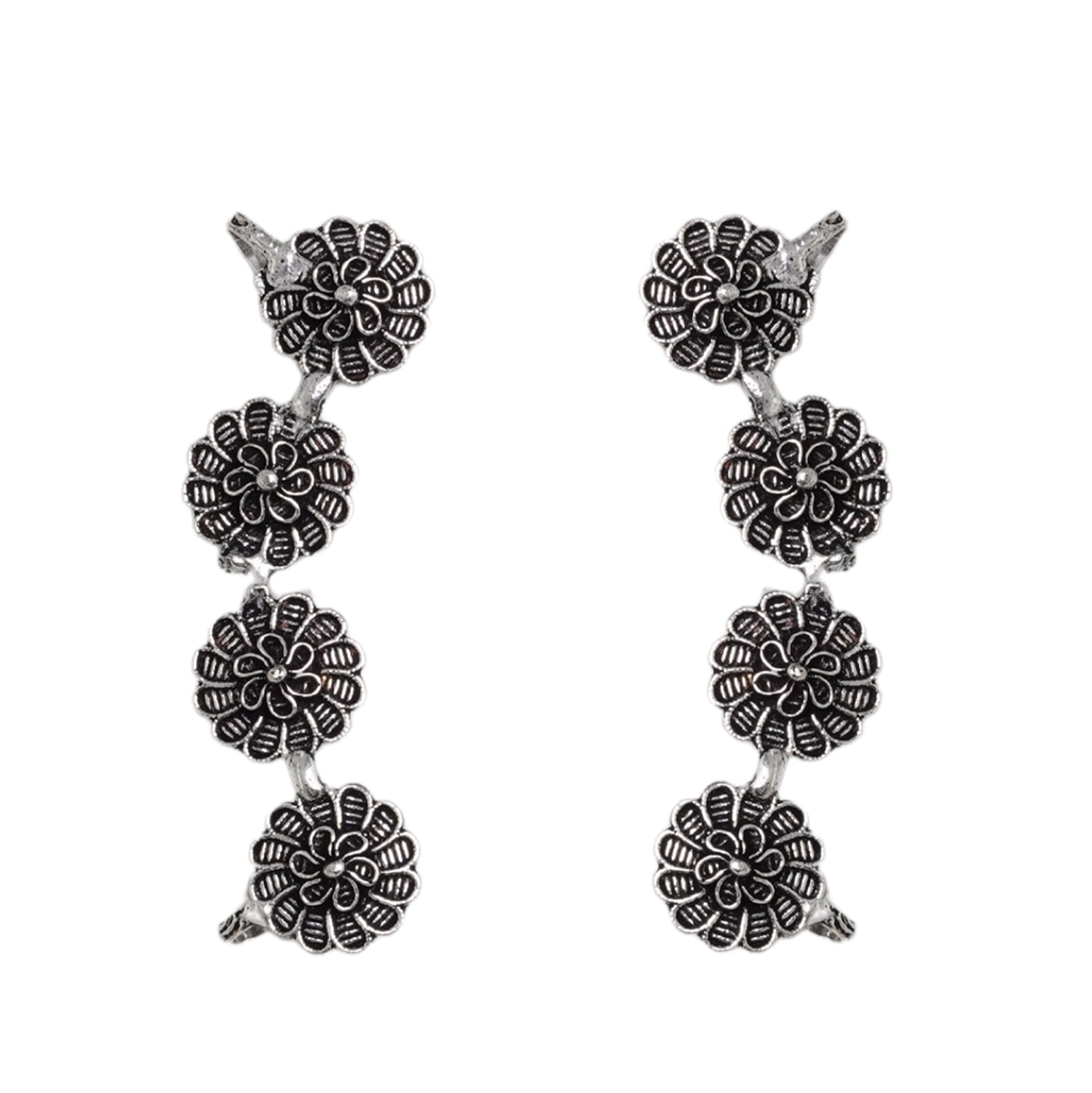 Teejh Rashtri Silver Oxidised Earcuffs