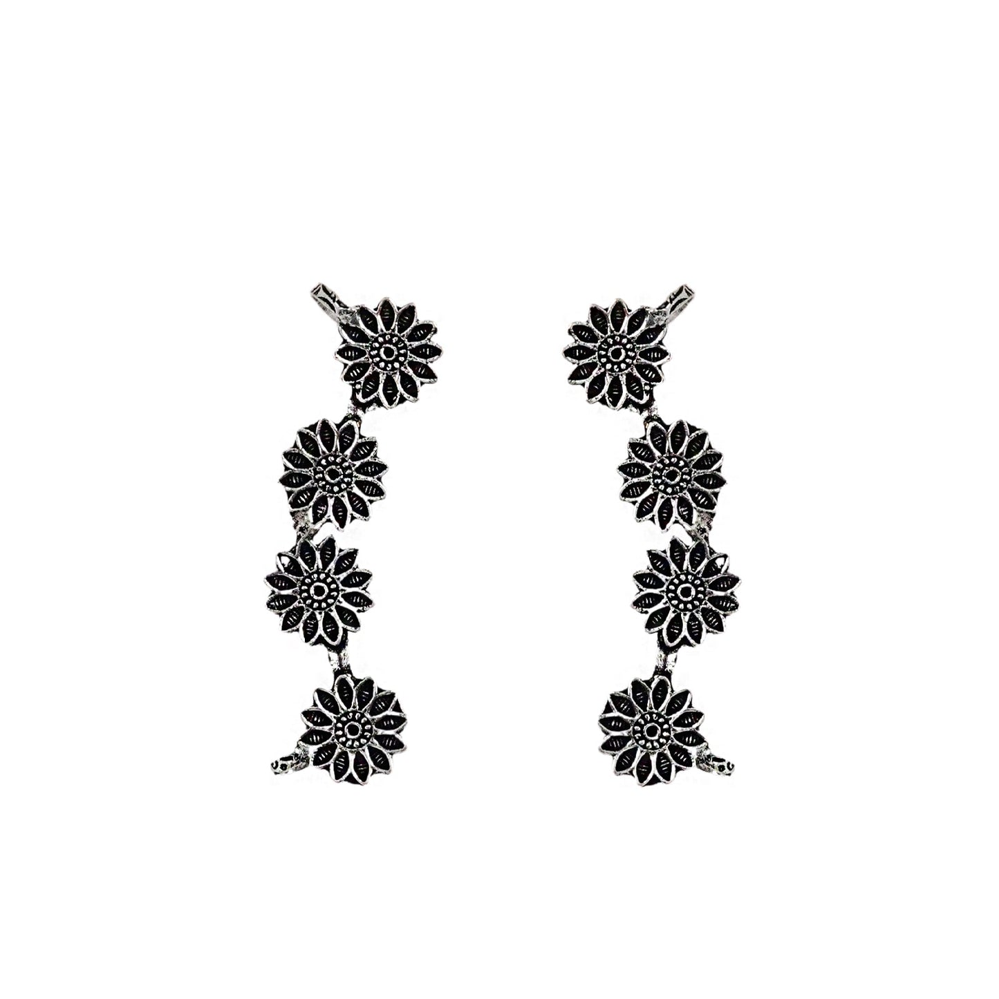 Teejh Darani Silver Oxidised Earcuffs