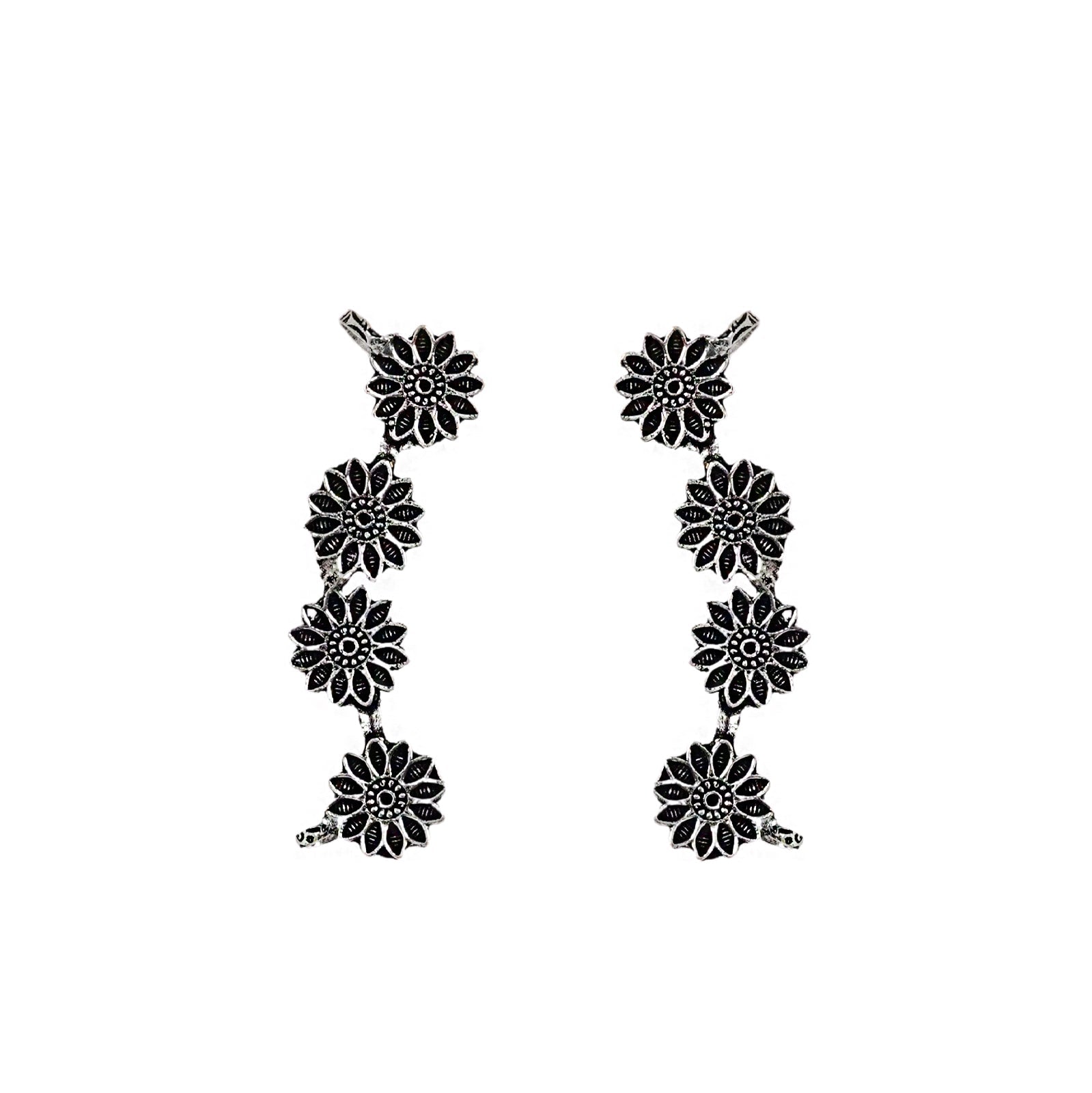 Teejh Darani Silver Oxidised Earcuffs