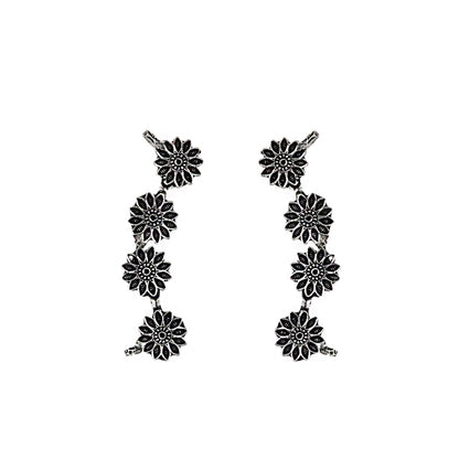Teejh Darani Silver Oxidised Earcuffs