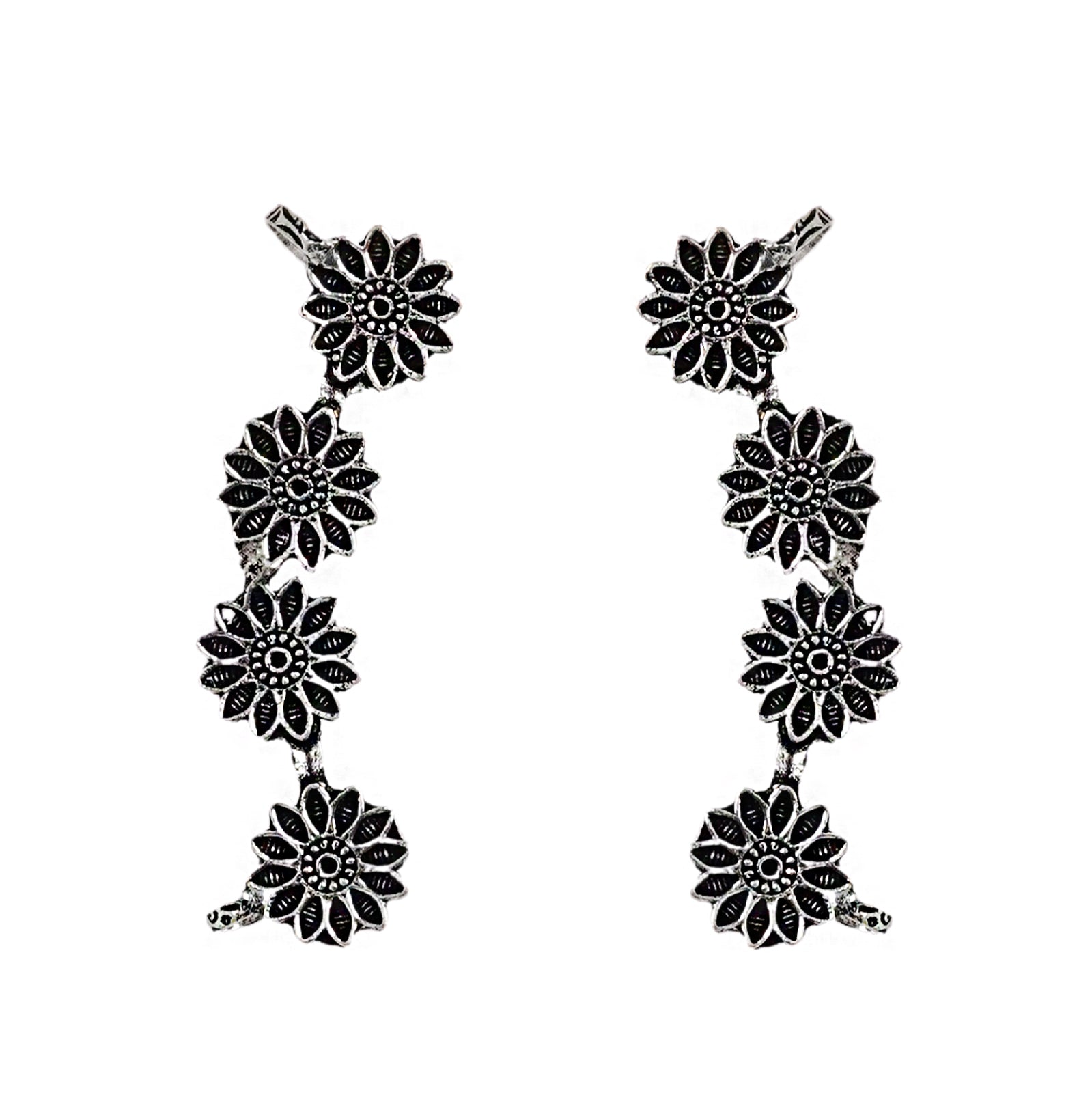 Teejh Darani Silver Oxidised Earcuffs