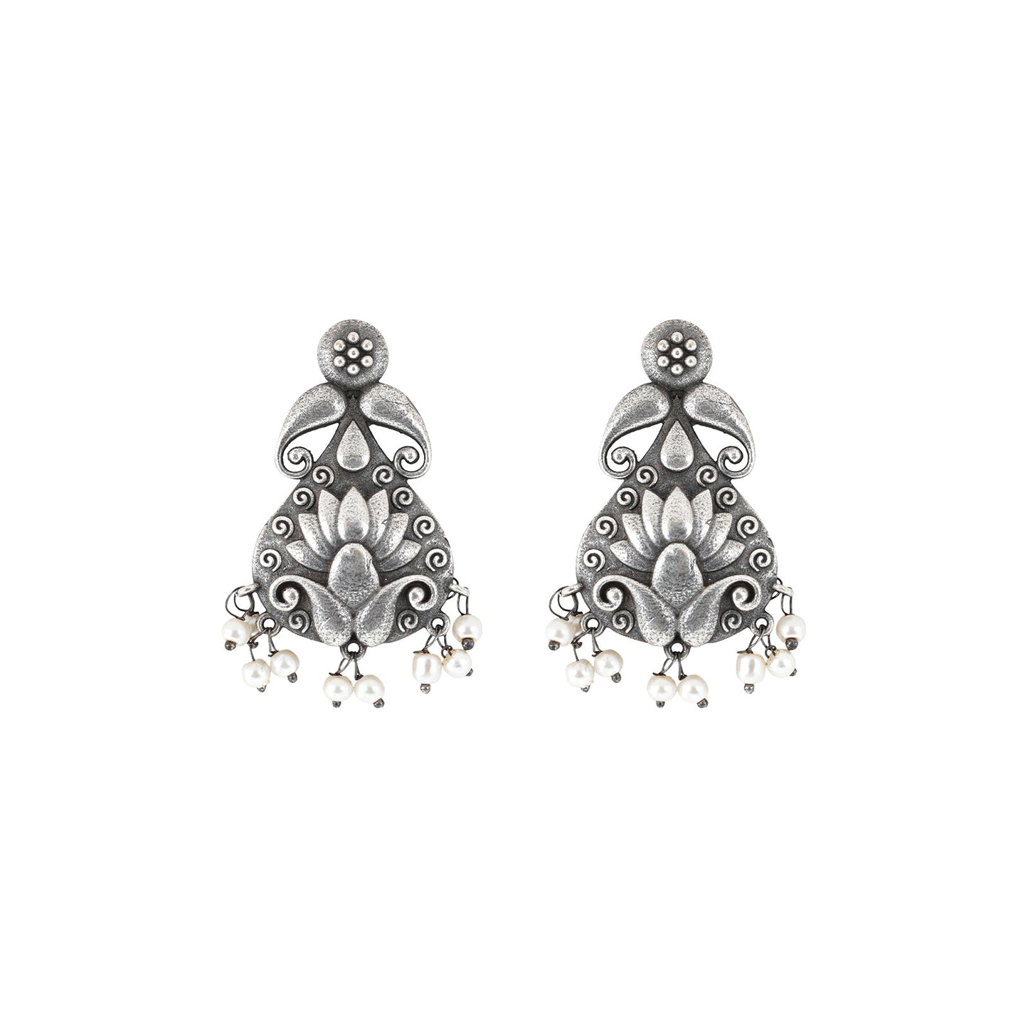 Teejh Aabir Silver Oxidised Earrings
